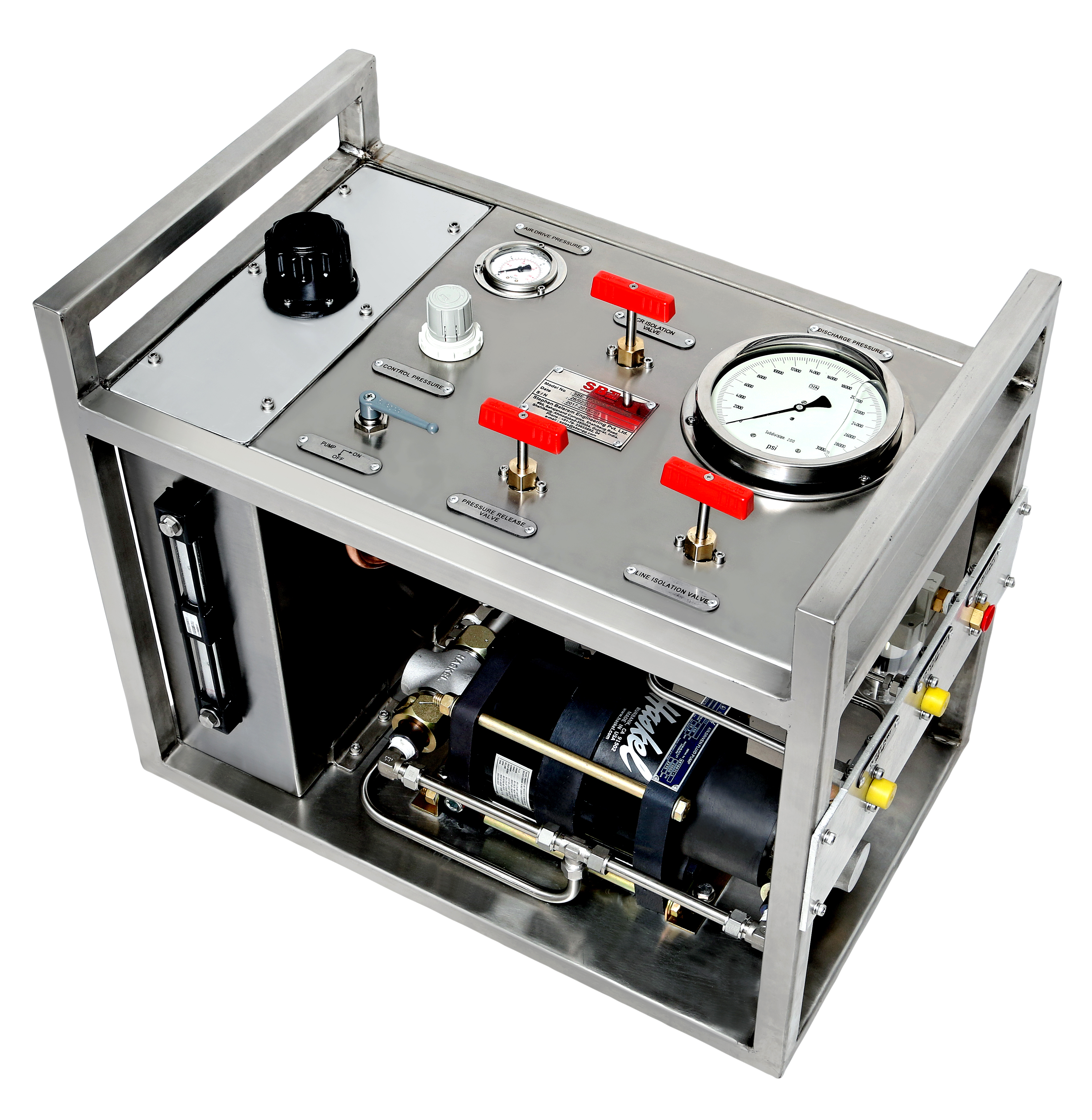 Portable “Testpac-300” pressure test pumps for offshore oil industry